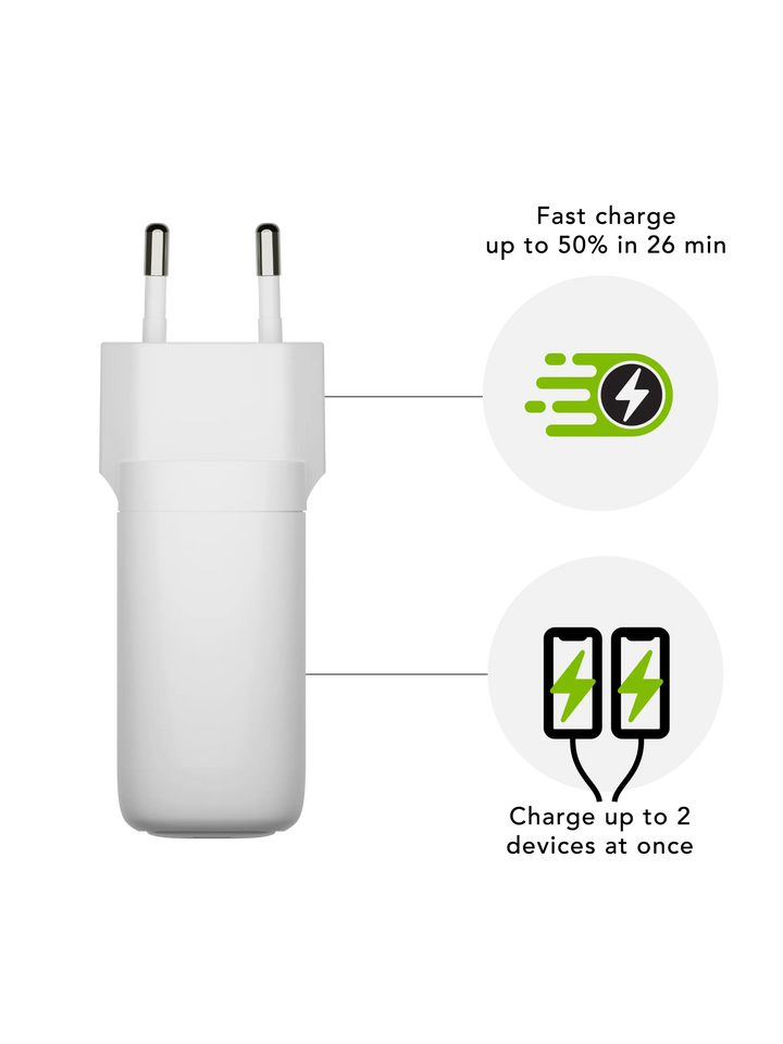 Wall Chargers White 65W+18W Wall charger