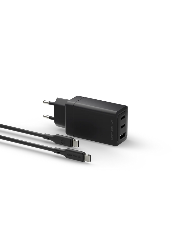 re-charge IT - Bundle - 70W EU Wandladegerät & 2m USB-C Kabel - Schwarz