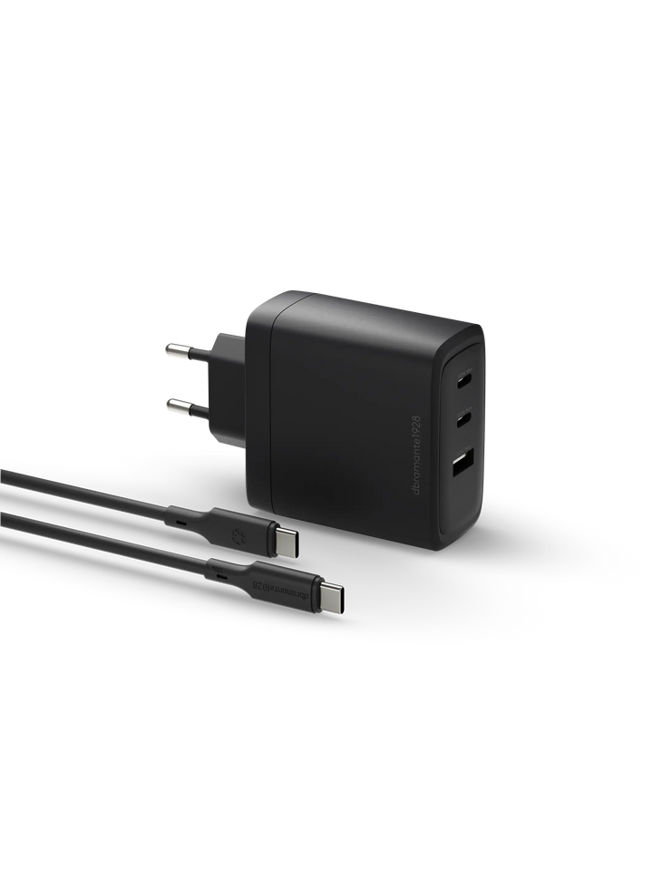 re-charge IT - Bundle - 100W EU Wandladegerät & 2m USB-C Kabel - Schwarz