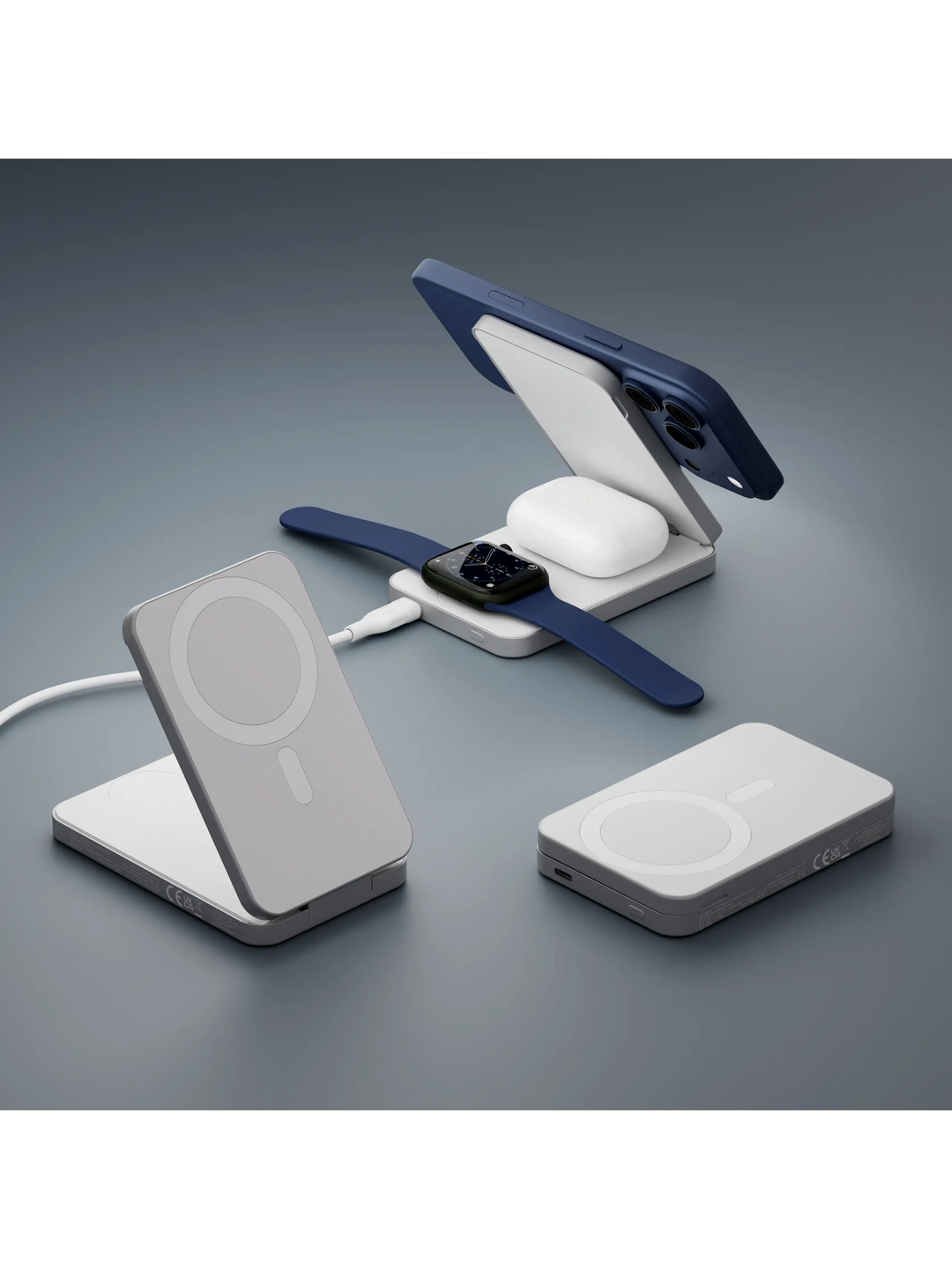 re-charge - Power Bank 8K Wireless - 3in1 - Qi1.3 - WHT Power Bank