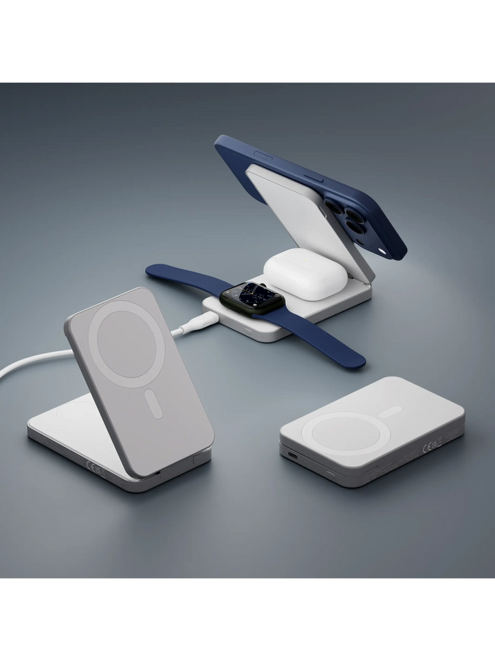 re-charge - Power Bank 8K Wireless - 3in1 - Qi1.3 - WHT Power Bank