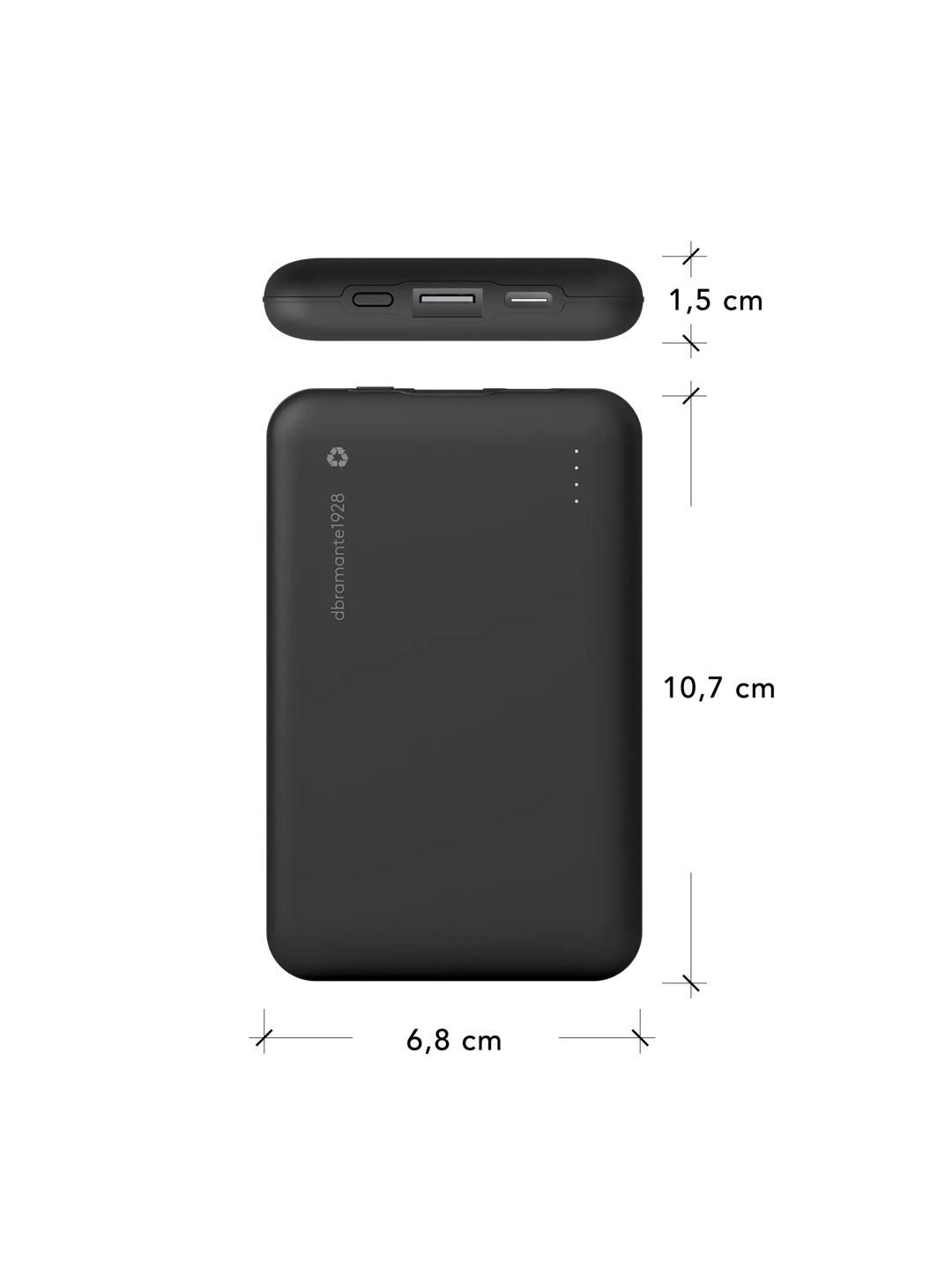re-charge - Power Bank 10.000 mAh - Black Power Bank