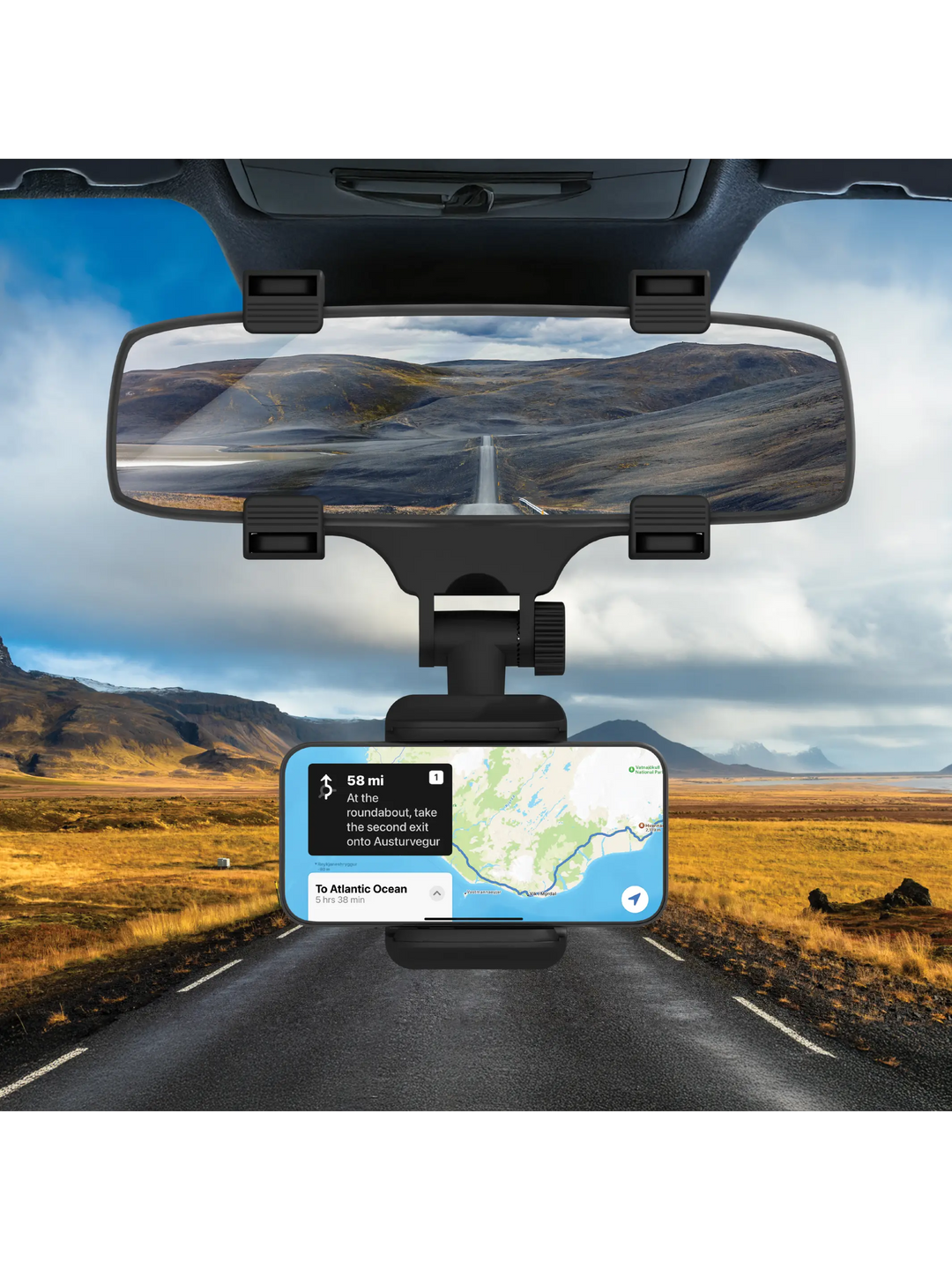 re-charge - Car Holder - Rear view mirror - Black Power Adapters & Chargers