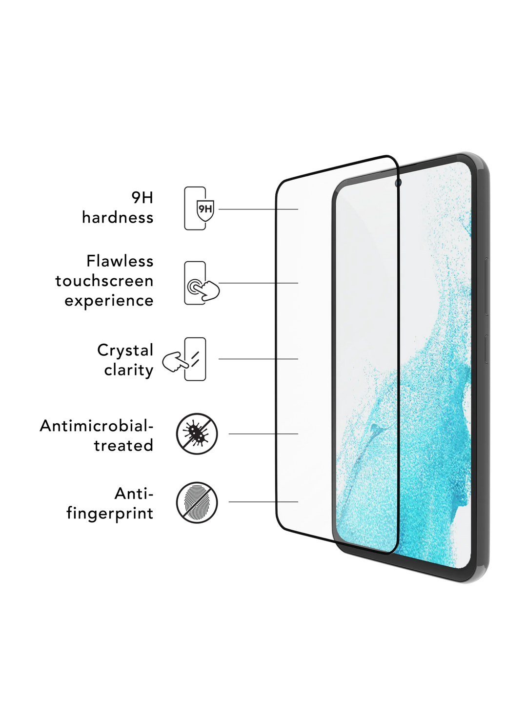 eco-shield - Galaxy A54 - Sort kant