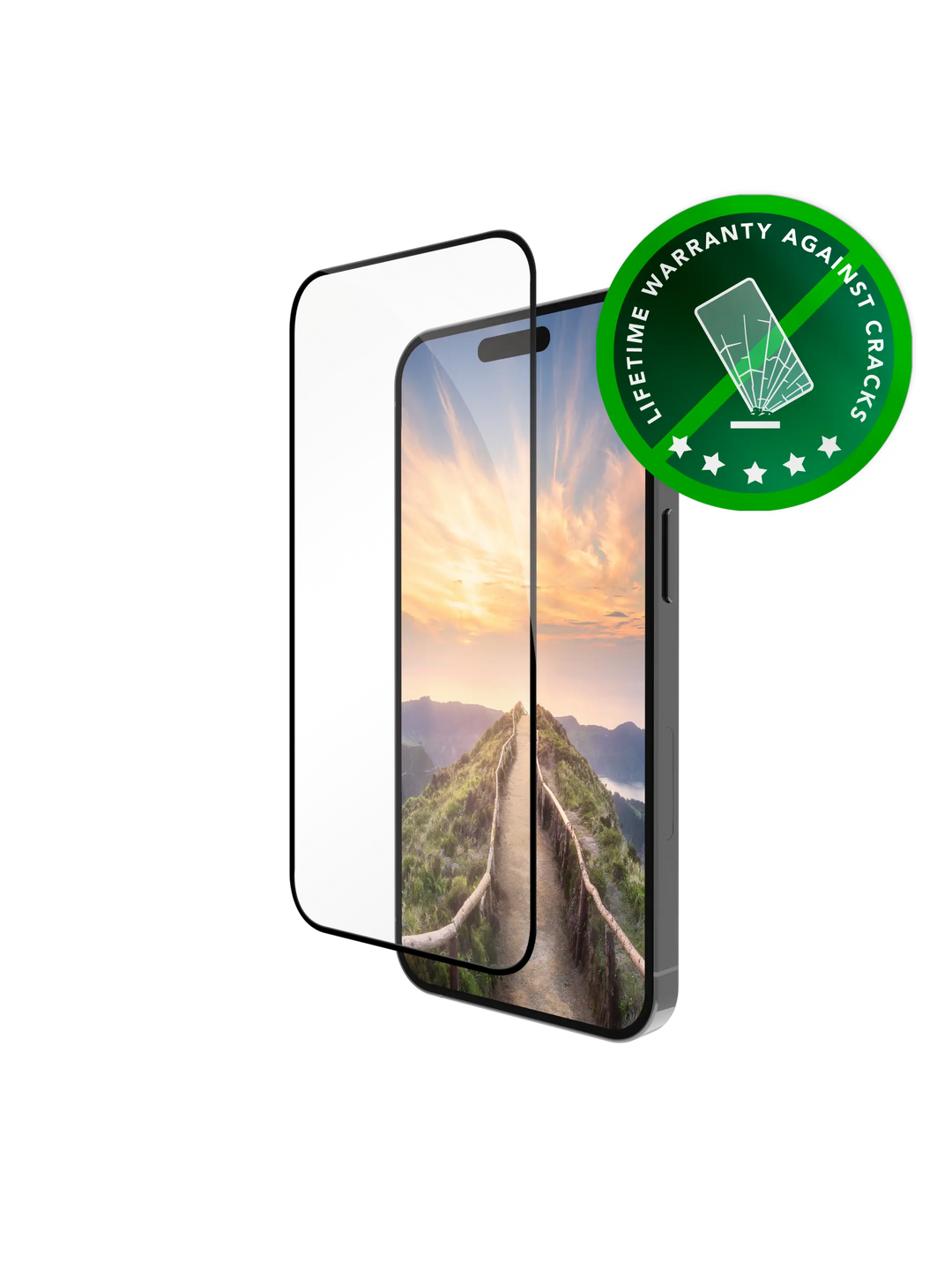 eco-shield - iPhone 16/15 - Black Edge Screen Protection