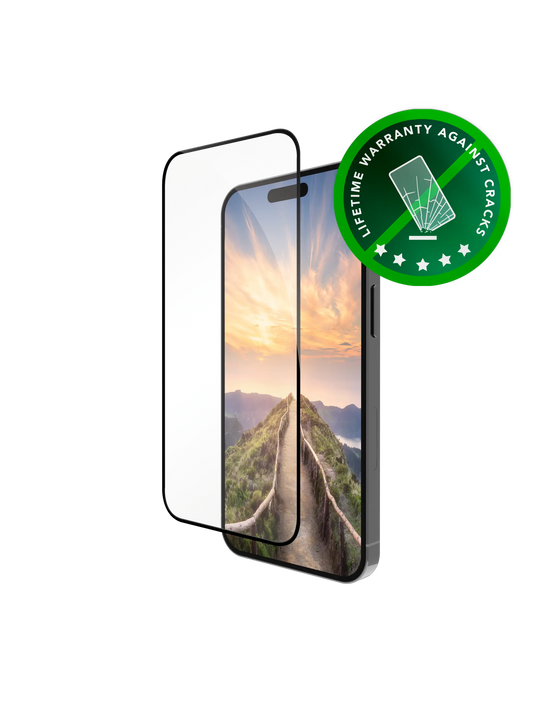 eco-shield - iPhone 16/15 - Black Edge Screen Protection