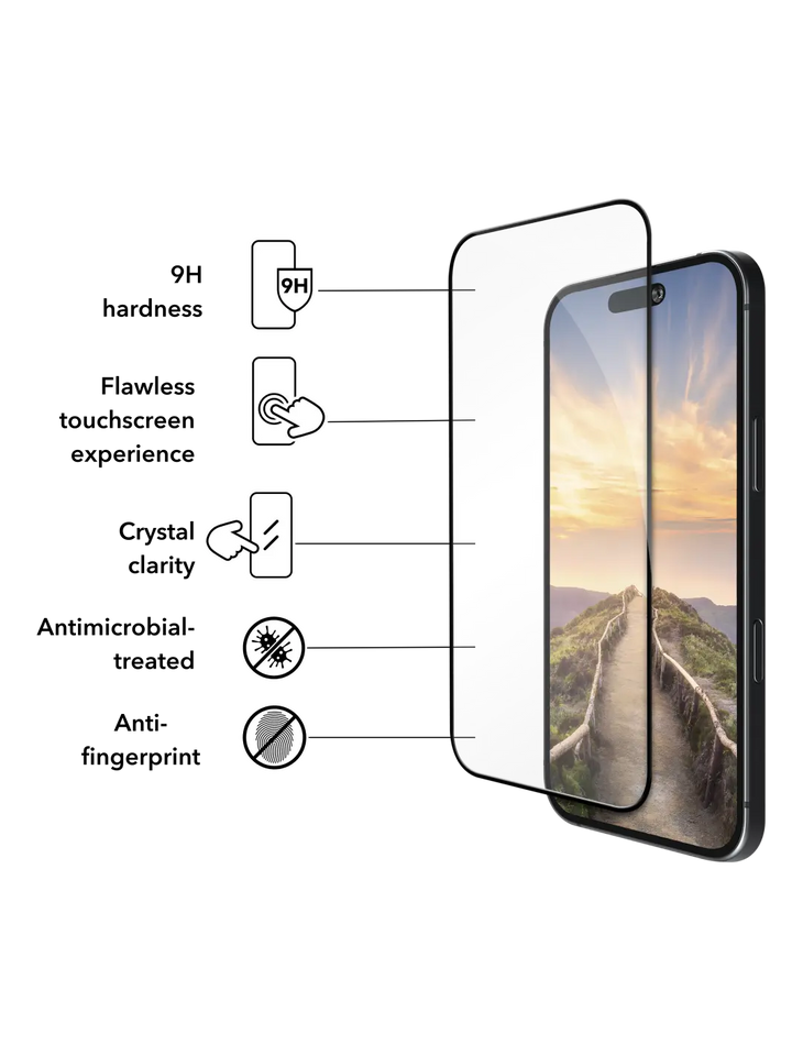 eco-shield - iPhone 17 / 16 Pro - Black Edge Screen Protection