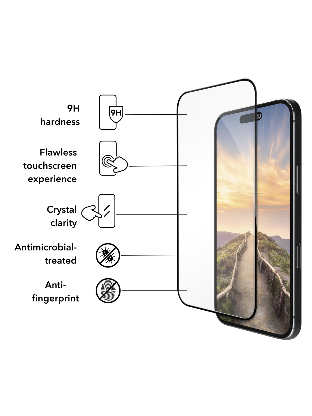 eco-shield - iPhone 17 Pro - Black Edge Screen Protection