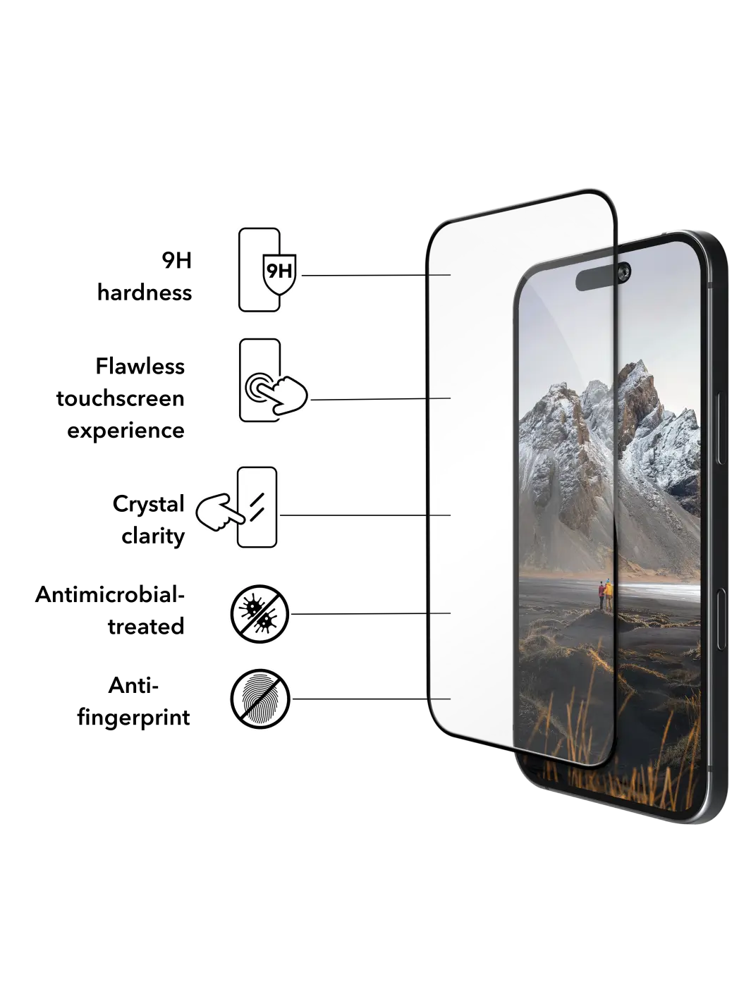 eco-shield D3O - iPhone 17 Pro Max - Black Edge Screen Protection