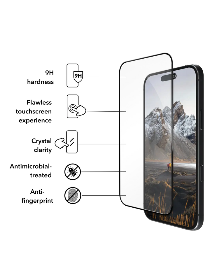 eco-shield D3O - iPhone 17 Pro Max - Black Edge Screen Protection