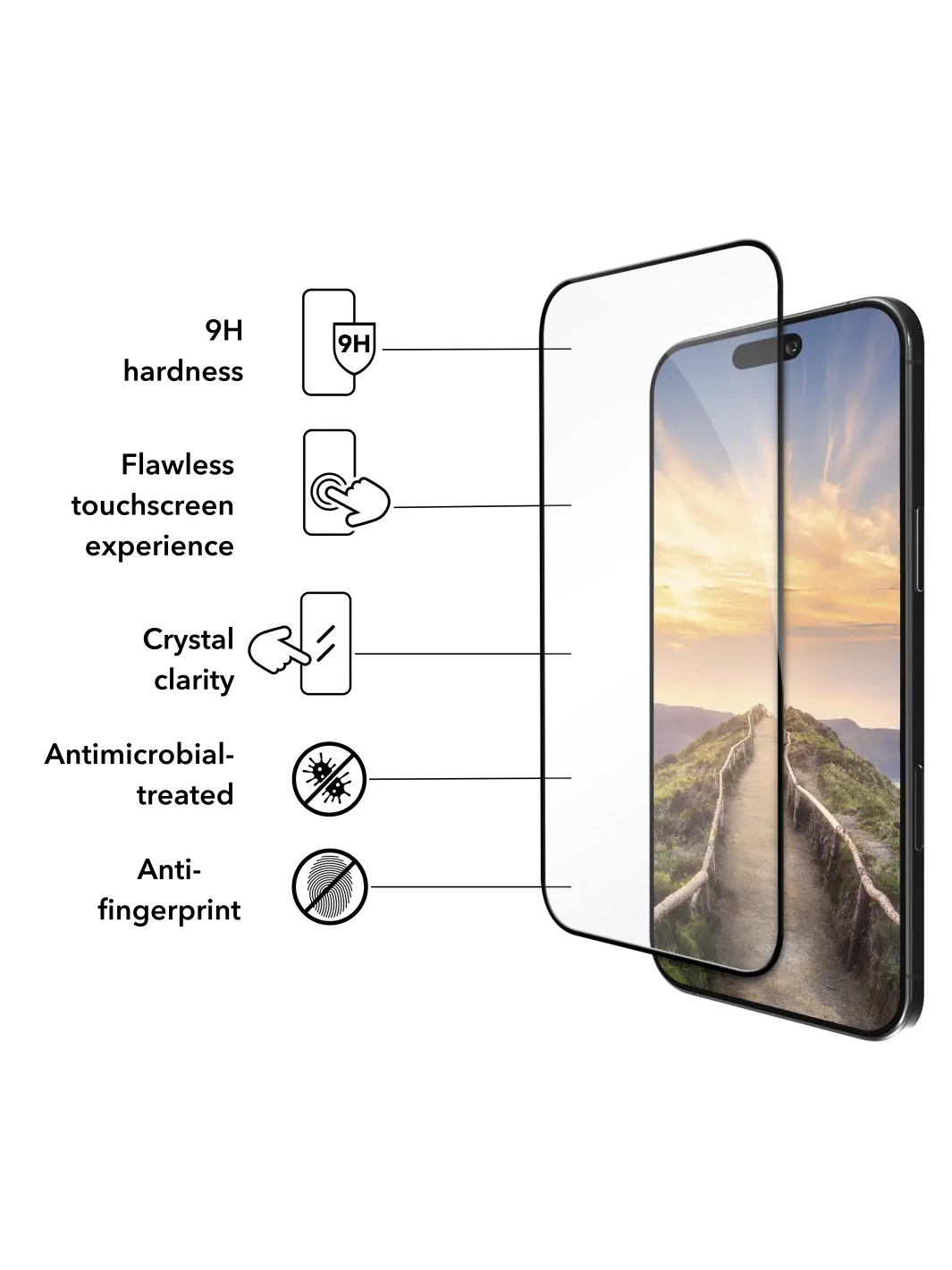 eco-shield - iPhone Air - Black Edge Screen Protection