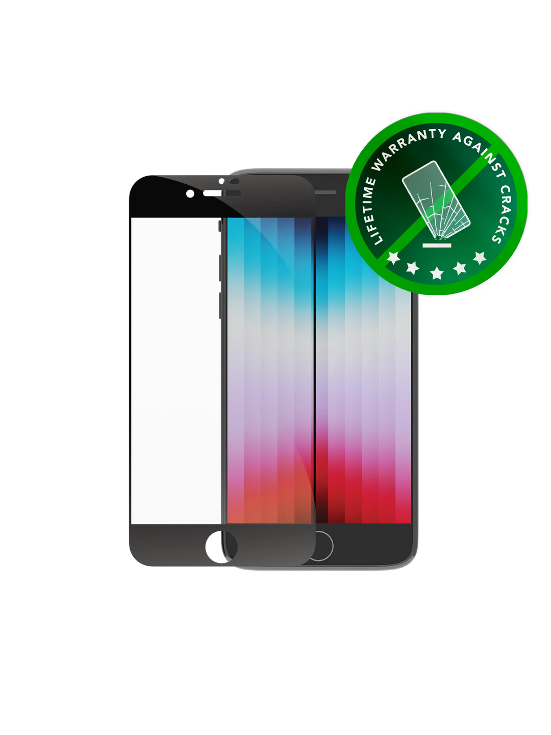 eco-shield - iPhone SE/8/7 - Black edge Screen Protection