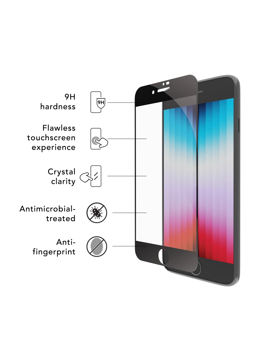 eco-shield - iPhone SE/8/7 - Black edge
