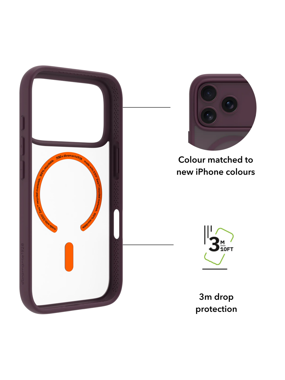 Grenen Ultra D3O MS - iPhone 18 Pro/17 Pro - Burg