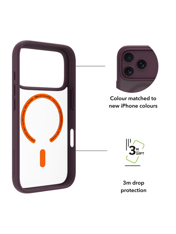 Grenen Ultra D3O MS - iPhone 18 Pro/17 Pro - Burg