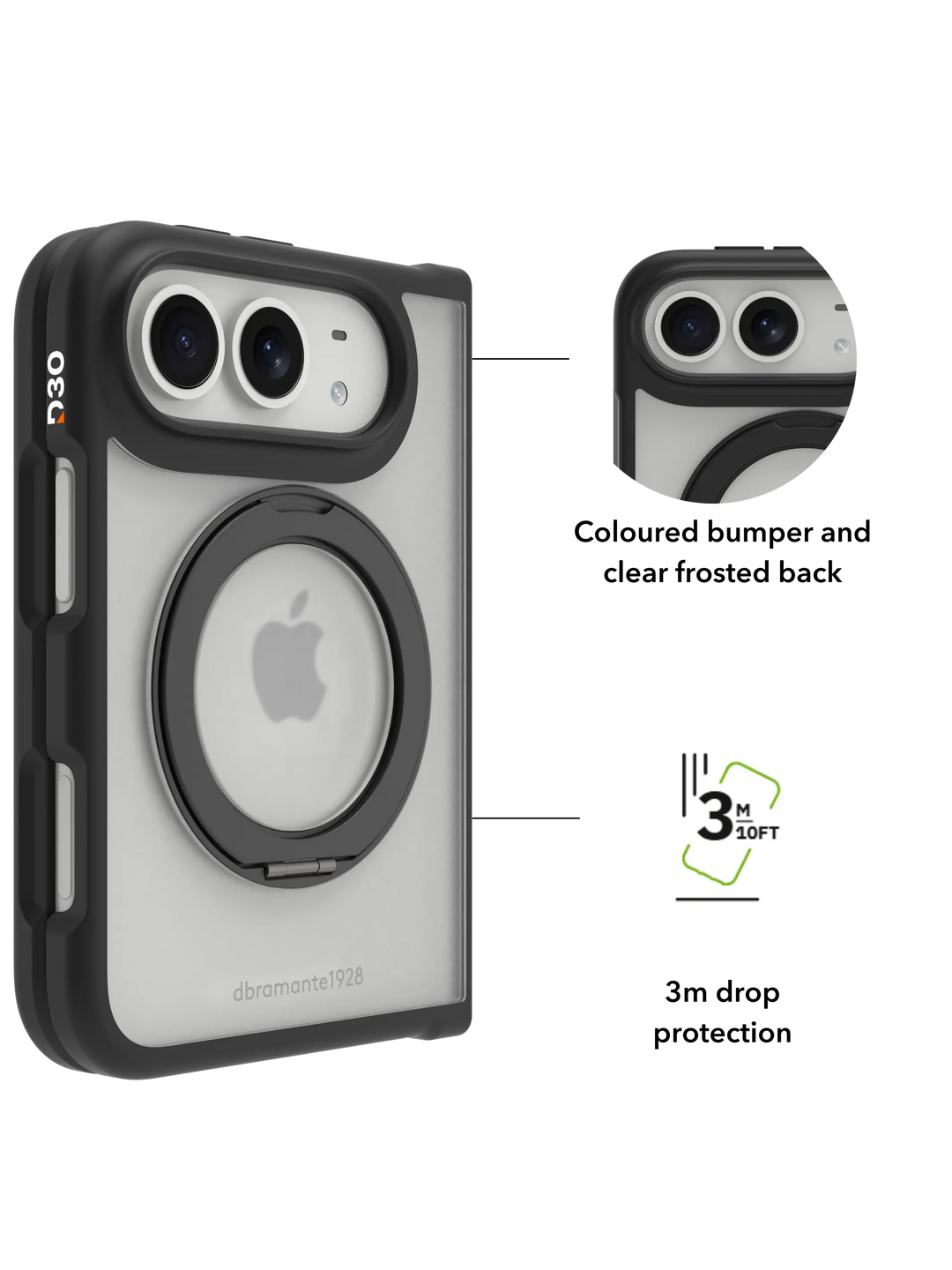 Grenen Ultra D3O MS Kick - iPhone Duo - Black