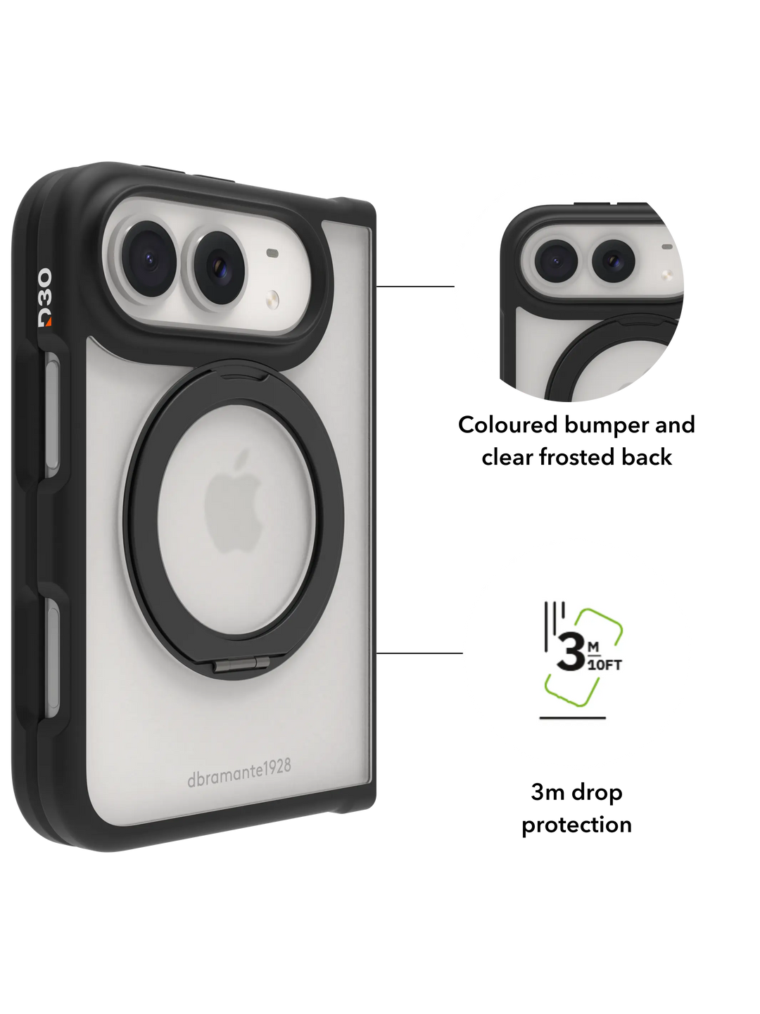 Grenen Ultra D3O MS Kick - iPhone Duo - Black Phone Case