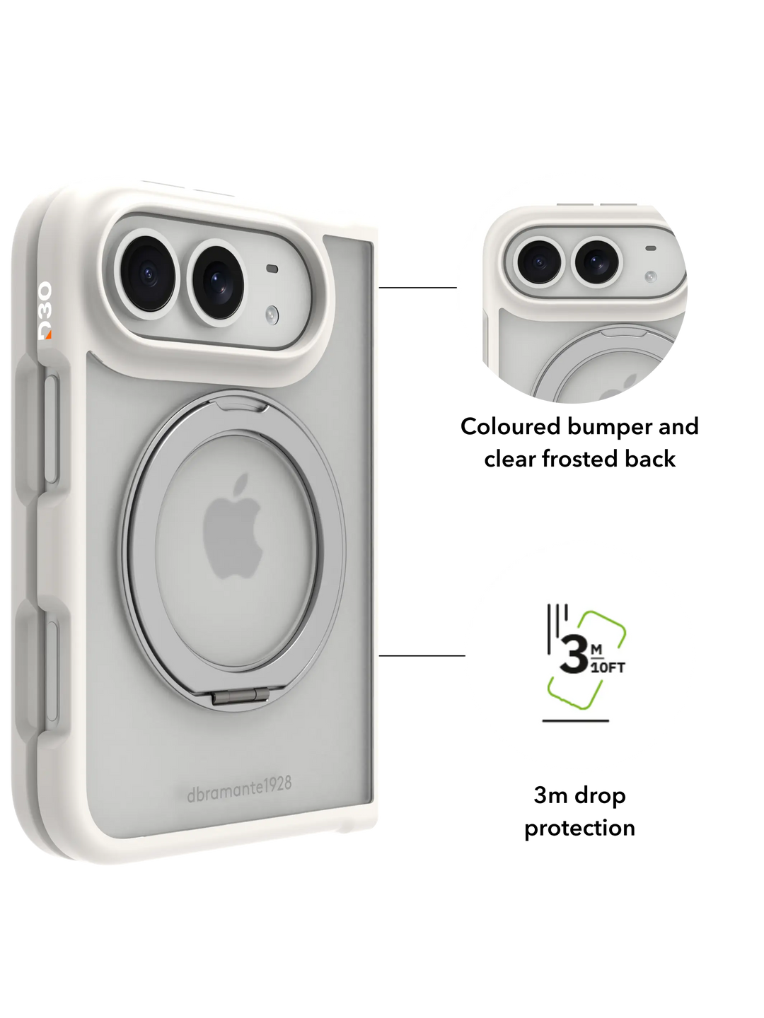 Grenen Ultra D3O MS Kick - iPhone Duo - White