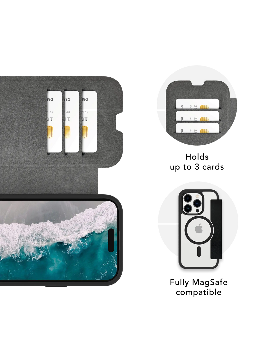 Helsinki MagSafe - iPhone 15 Plus - Black/Clear Phone Case