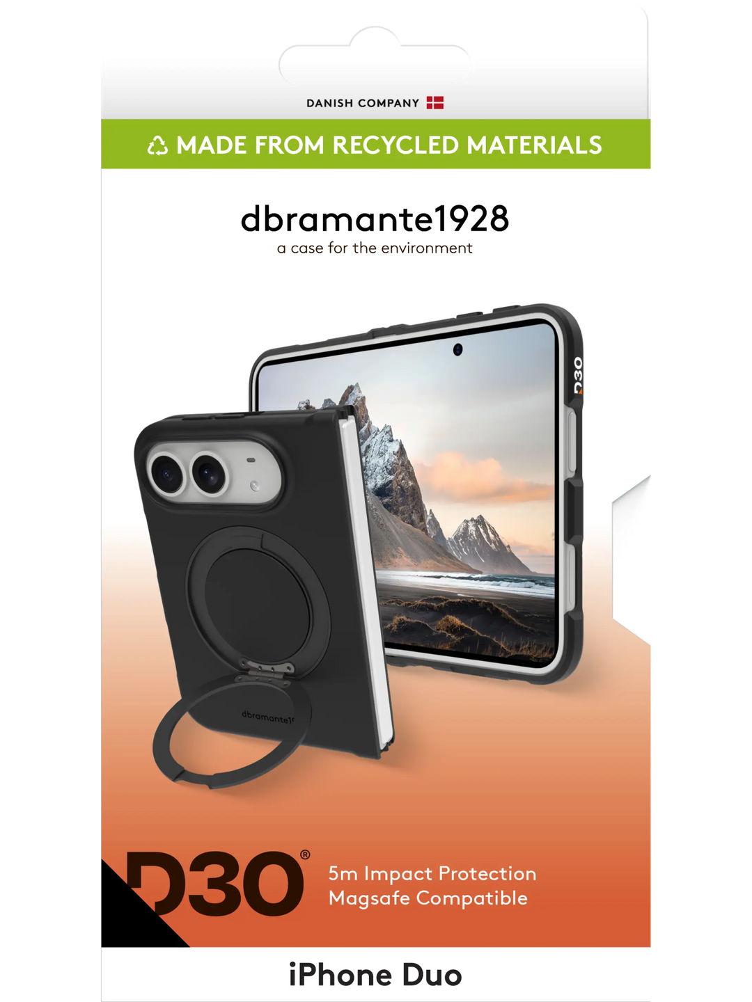 Iceland Ultra D3O MS Kick - iPhone Duo - Black Phone Case