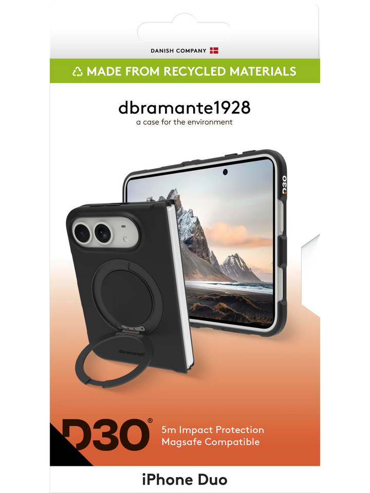 Iceland Ultra D3O MS Kick - iPhone Duo - Black Phone Case