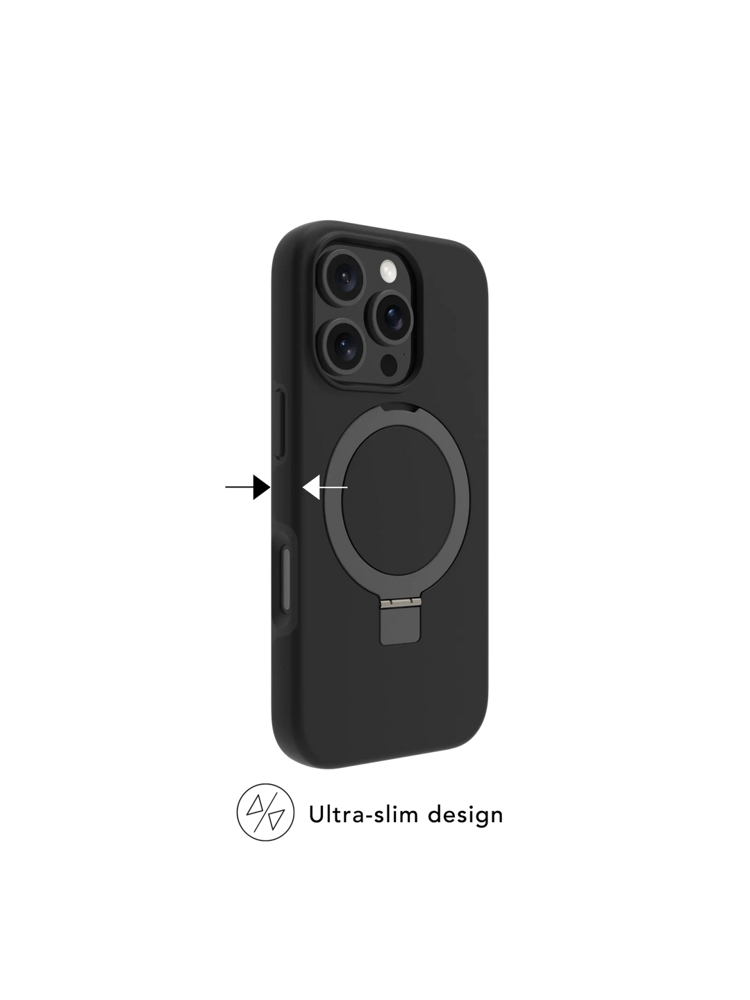 Iceland Ultra D3O MagSafe Kickstand - iPhone 17e/16e/15/14/13 - Black Phone Case