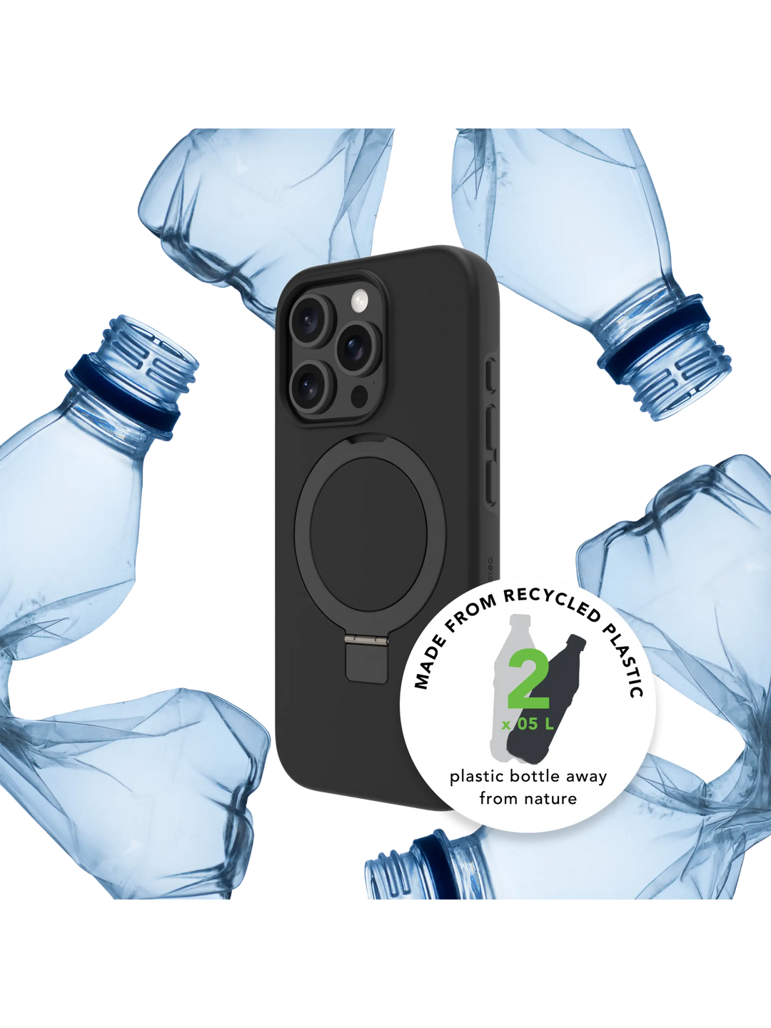 Iceland Ultra D3O MagSafe Kickstand - iPhone 17e/16e/15/14/13 - Black Phone Case