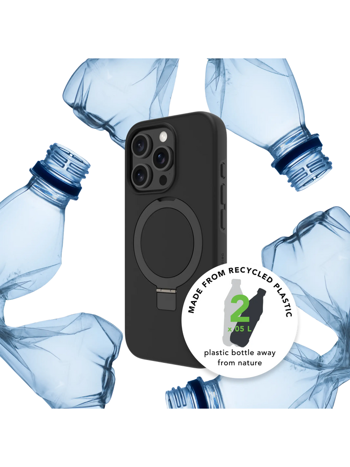 Iceland Ultra D3O MagSafe Kickstand - iPhone 17e/16e/15/14/13 - Black Phone Case