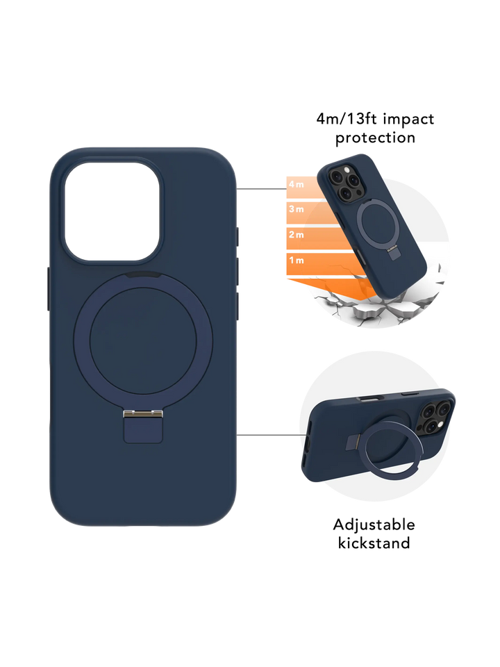 Iceland Ultra D3O MagSafe Kickstand - iPhone 16 Plus - Blue Phone Case