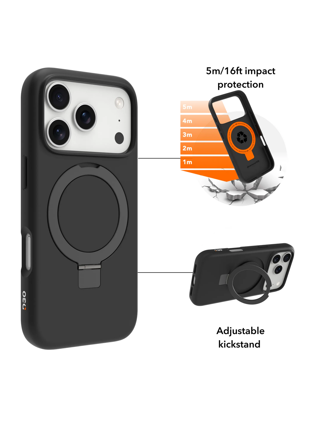 Iceland Ultra D3O MS Kick - iPhone 18 Pro/17 Pro -Black