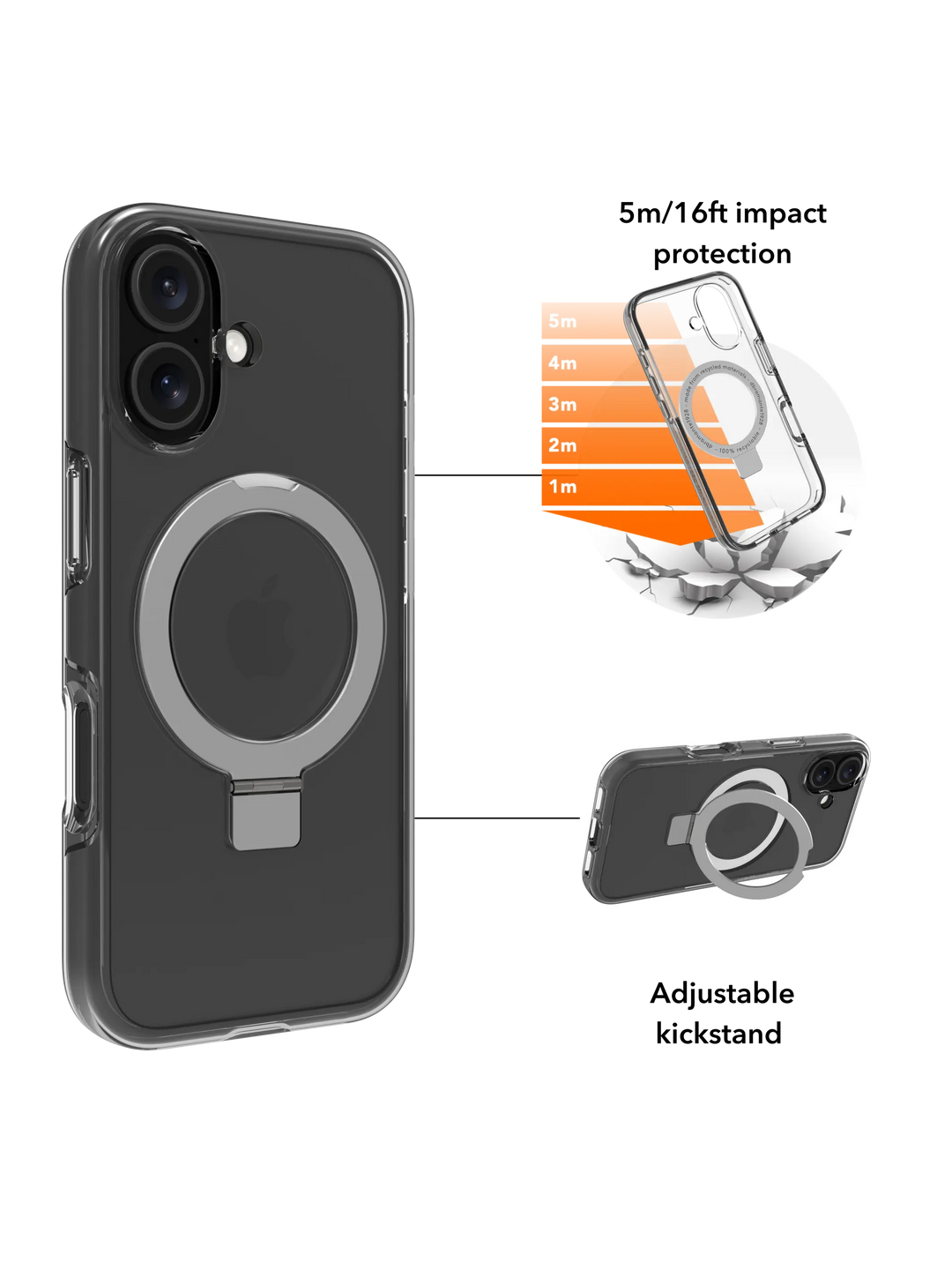 Iceland Ultra D3O MagSafe Kickstand - iPhone 17 - Clear Phone Case