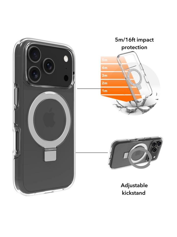 Iceland Ultra D3O MagSafe Kickstand - iPhone 17 Pro - Clear Phone Case