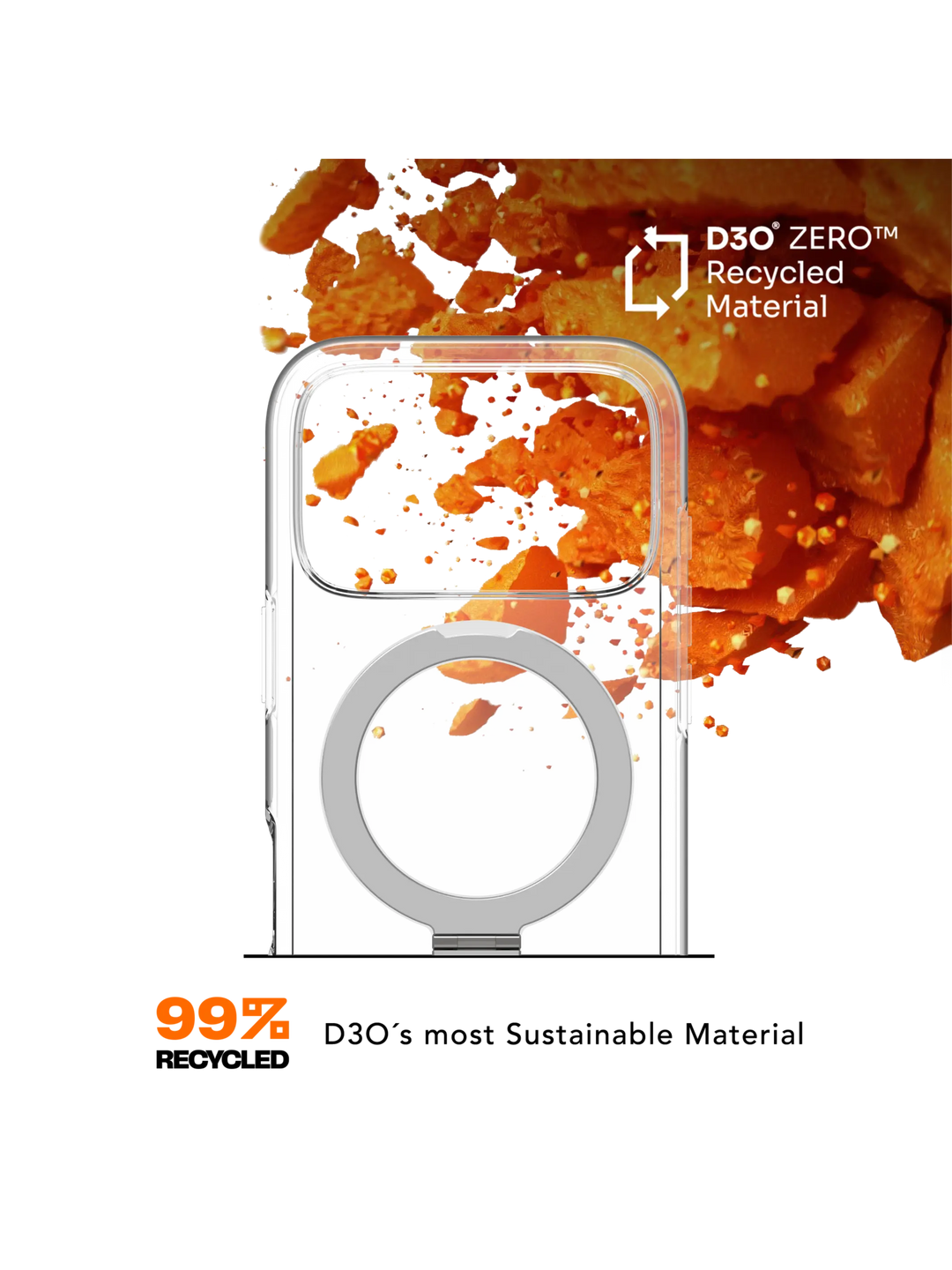 Iceland Ultra D3O MagSafe Kickstand - iPhone 17 Pro - Clear Phone Case