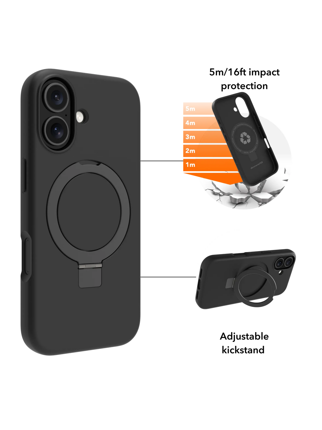 Iceland Ultra D3O MagSafe Kickstand - iPhone 17 - Black