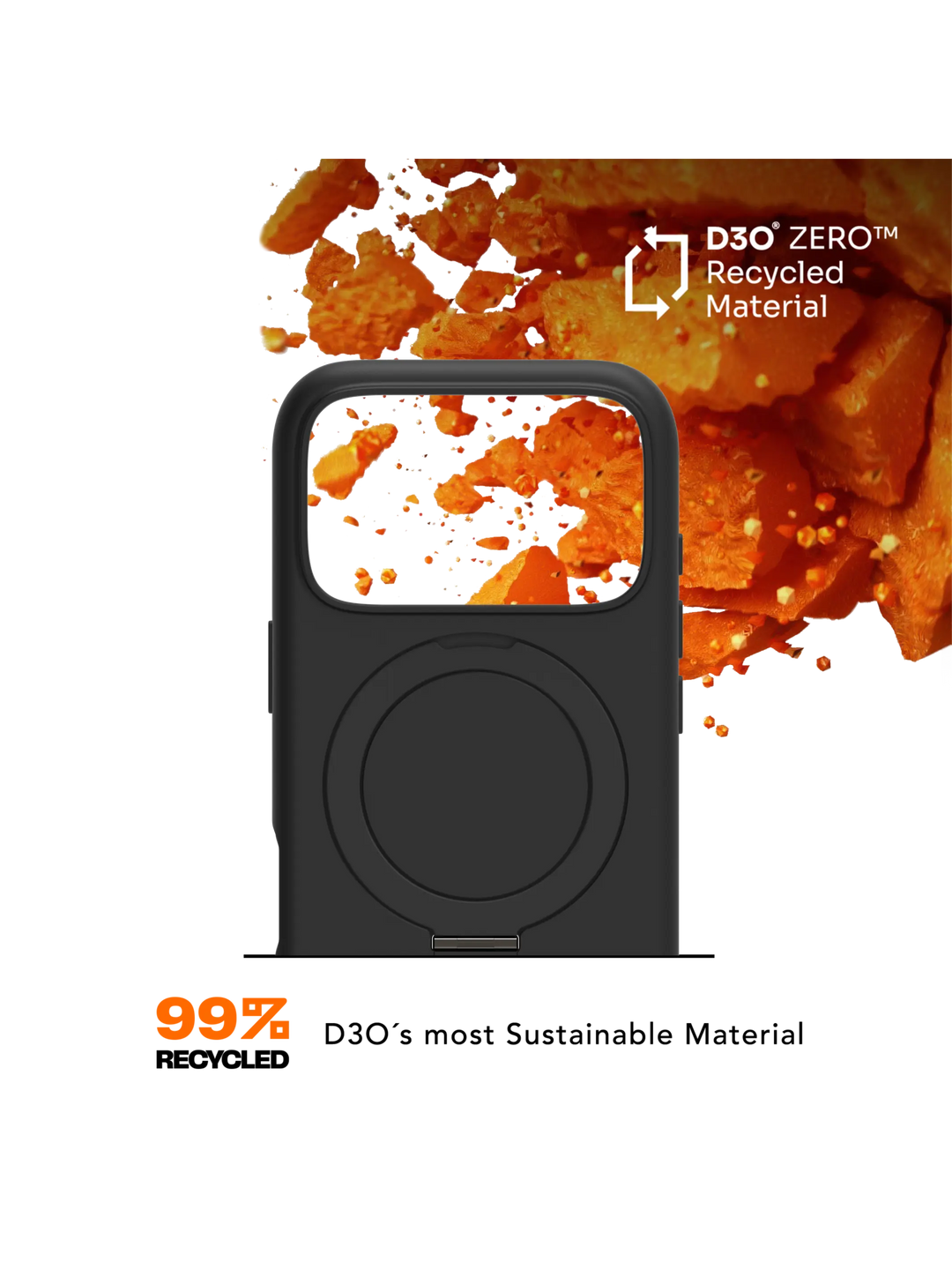 Iceland Ultra D3O MagSafe Kickstand - iPhone 17 Pro - Black Phone Case