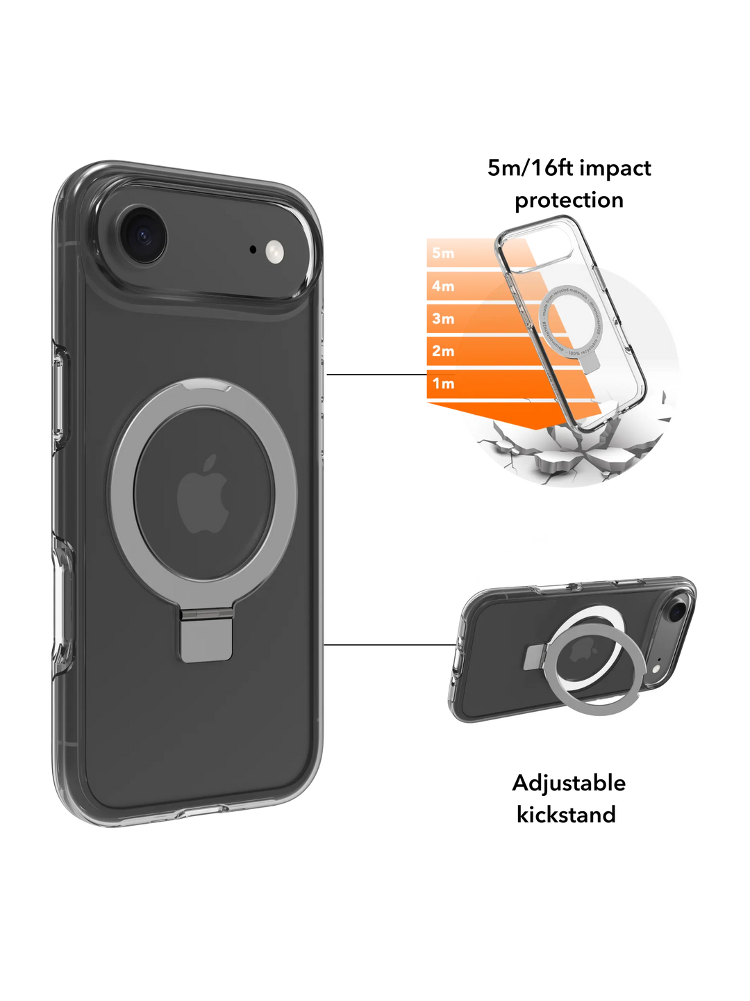 Iceland Ultra D3O MagSafe Kickstand - iPhone Air - Clear Phone Case