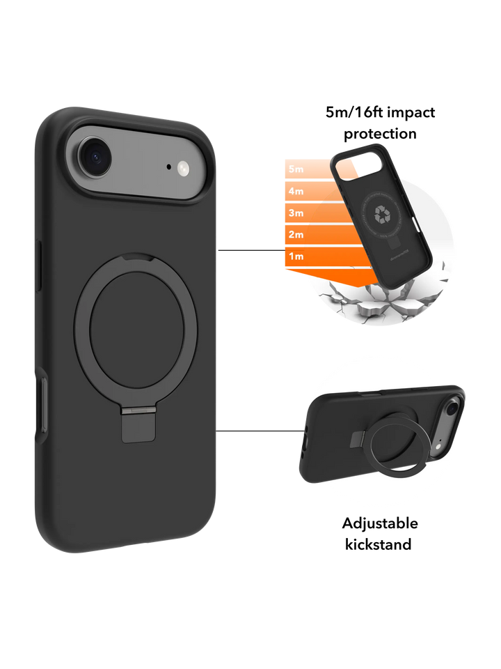 Iceland Ultra D3O MagSafe Kickstand - iPhone Air - Black Phone Case