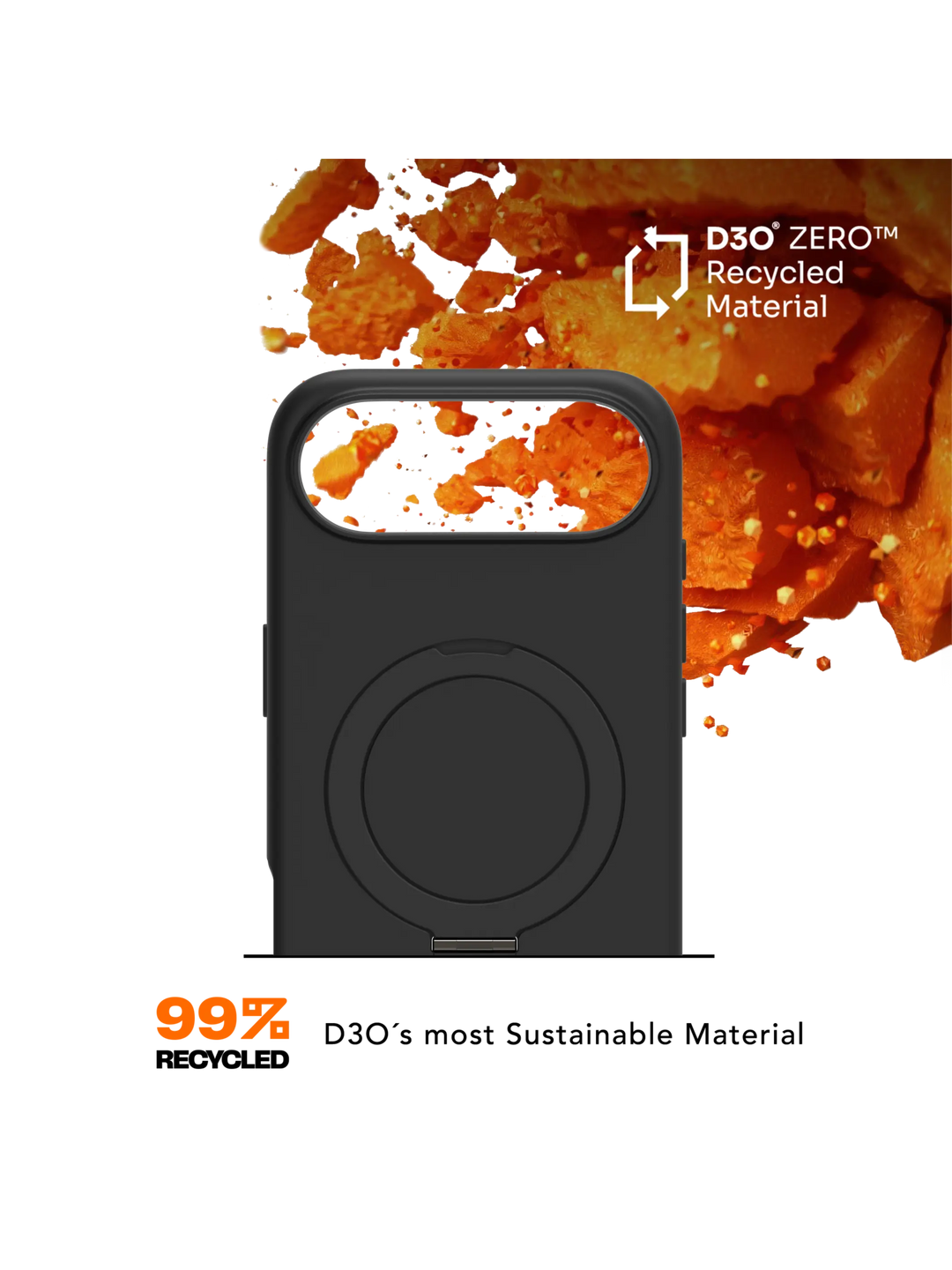 Iceland Ultra D3O MagSafe Kickstand - iPhone Air - Black Phone Case