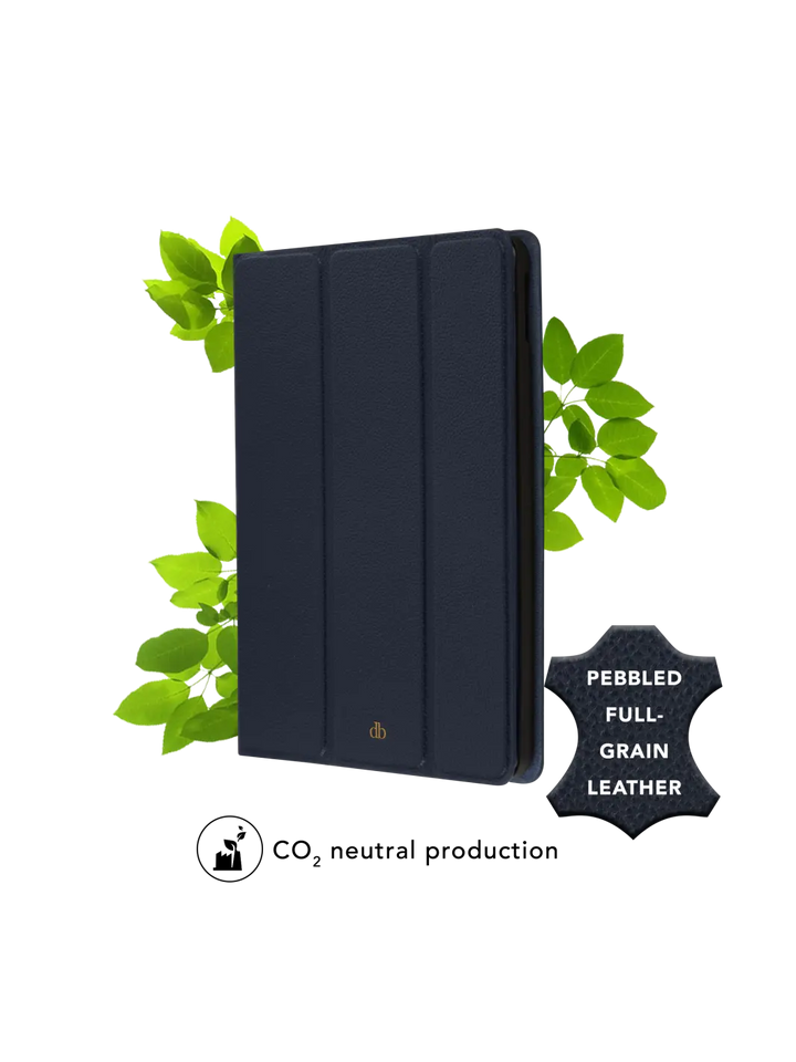 Milan full-grain leather iPad case#color_pacific-blue