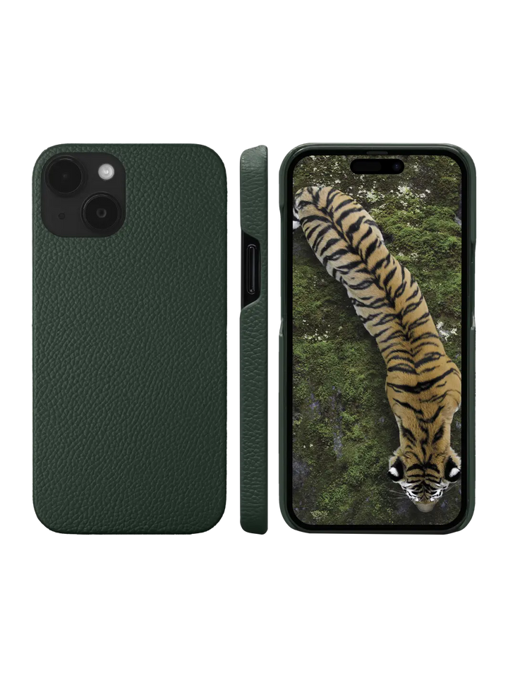 New York pebbled Evergreen iPhone 15 Plus Phone Case