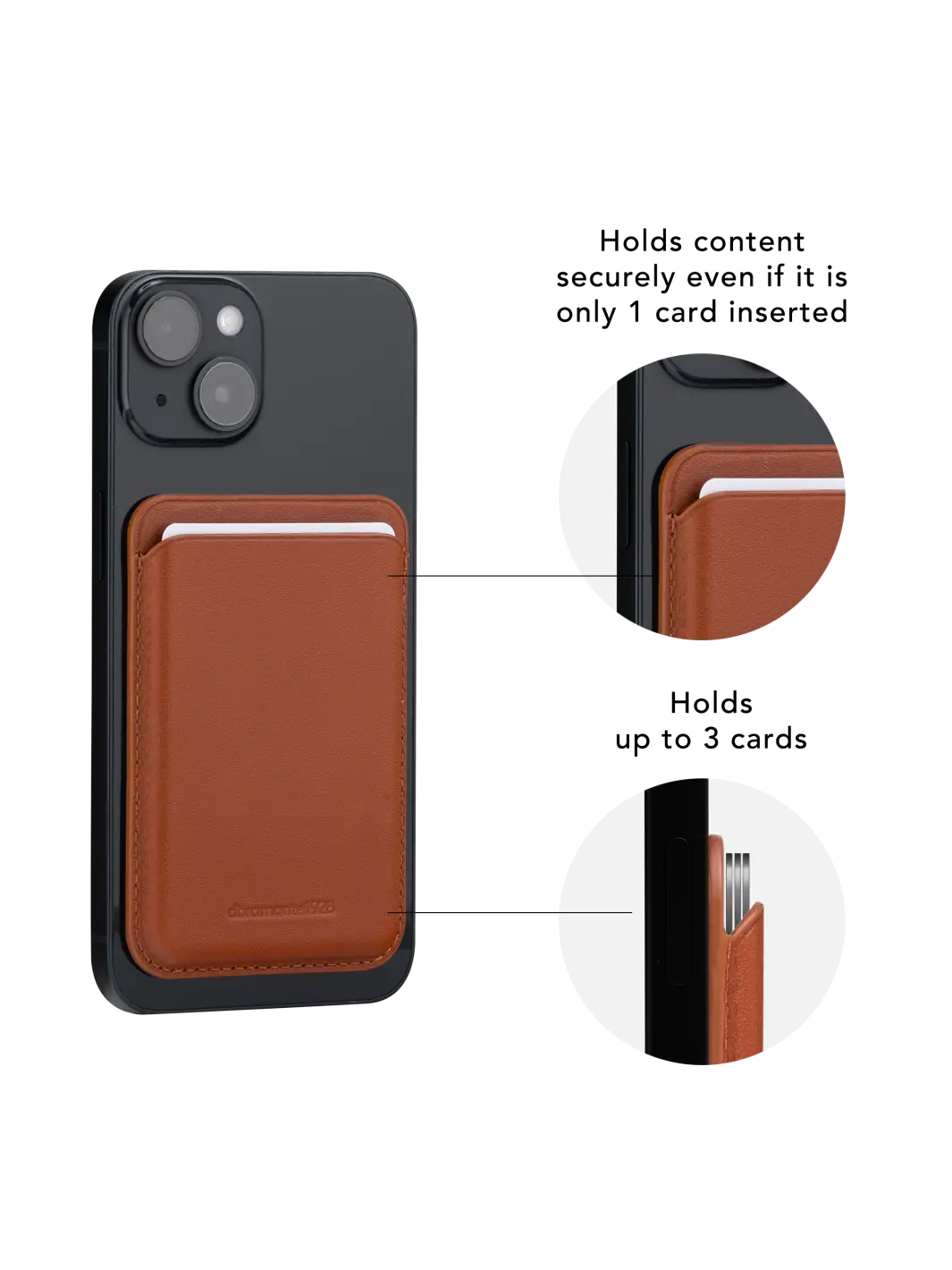 Leather wallet with MagSafe - Tan