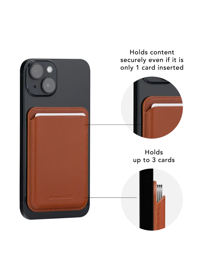 Leather wallet with MagSafe - Tan