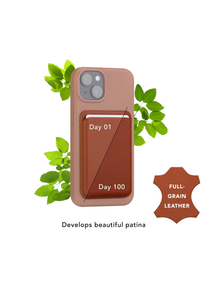 Leather wallet with MagSafe - Tan