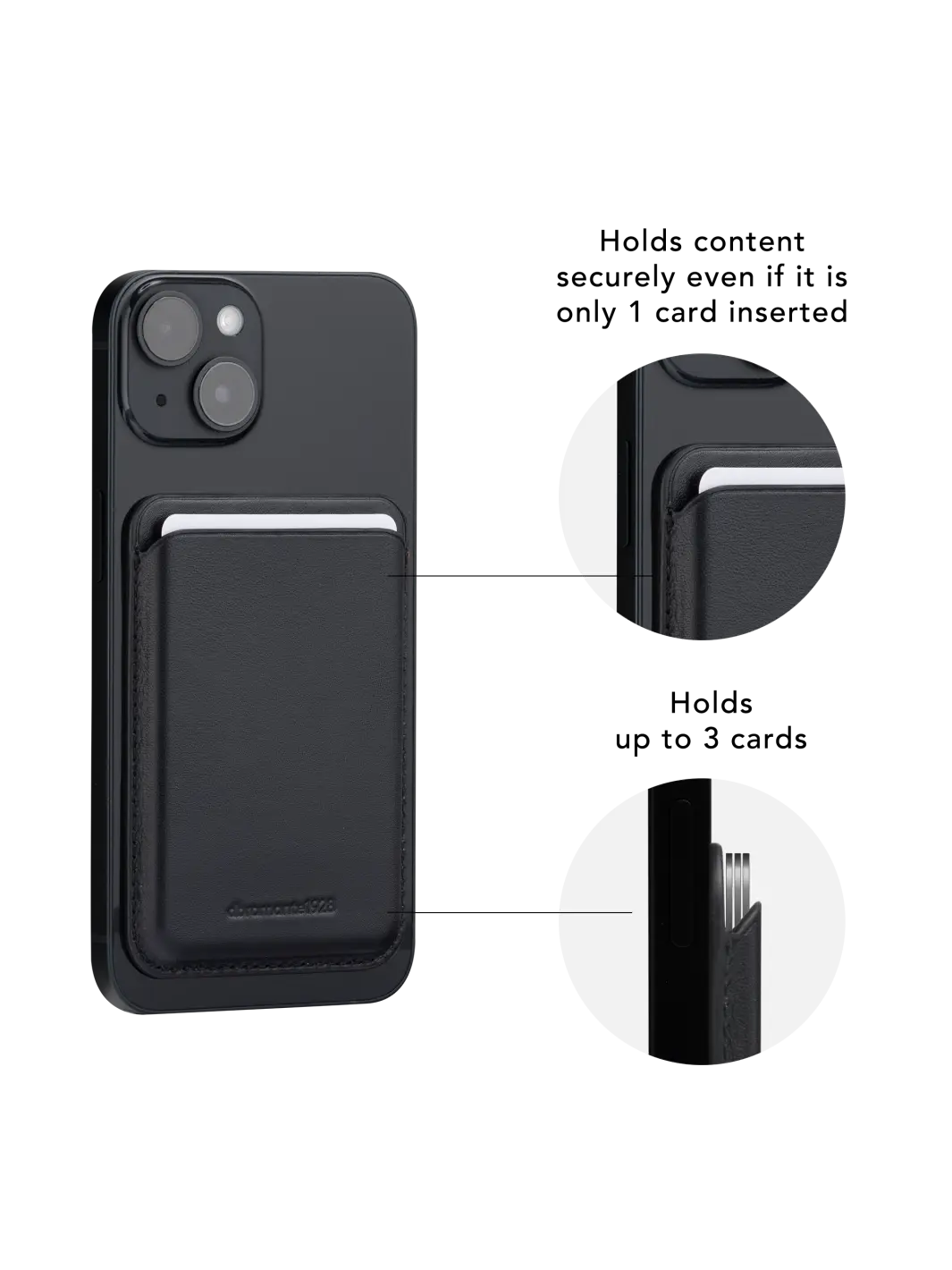 Leather wallet with MagSafe - Black