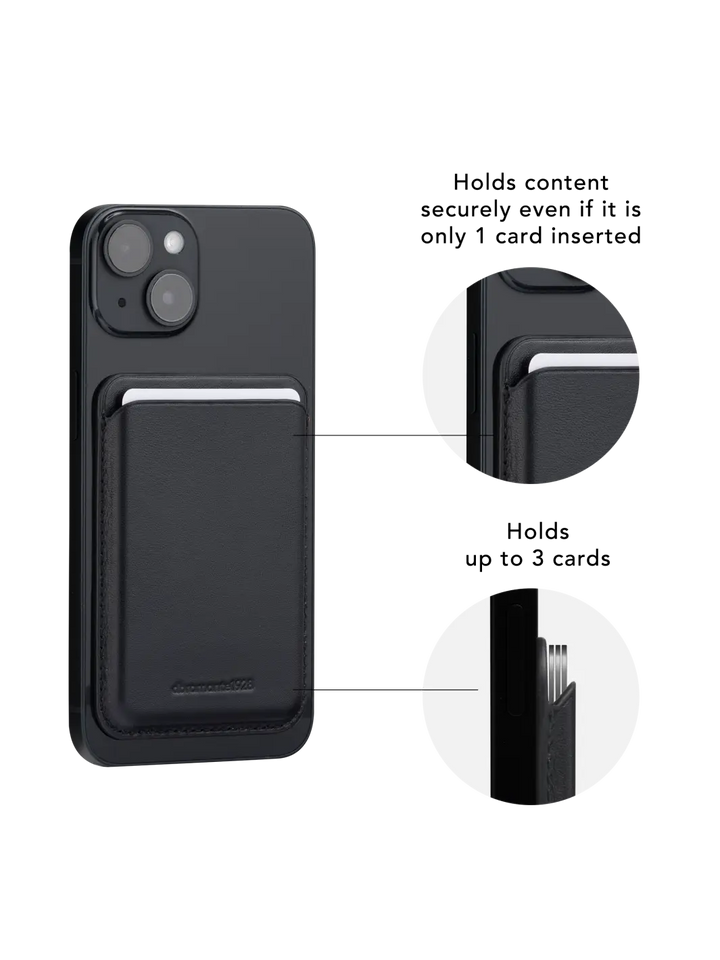 Leather wallet with MagSafe - Black