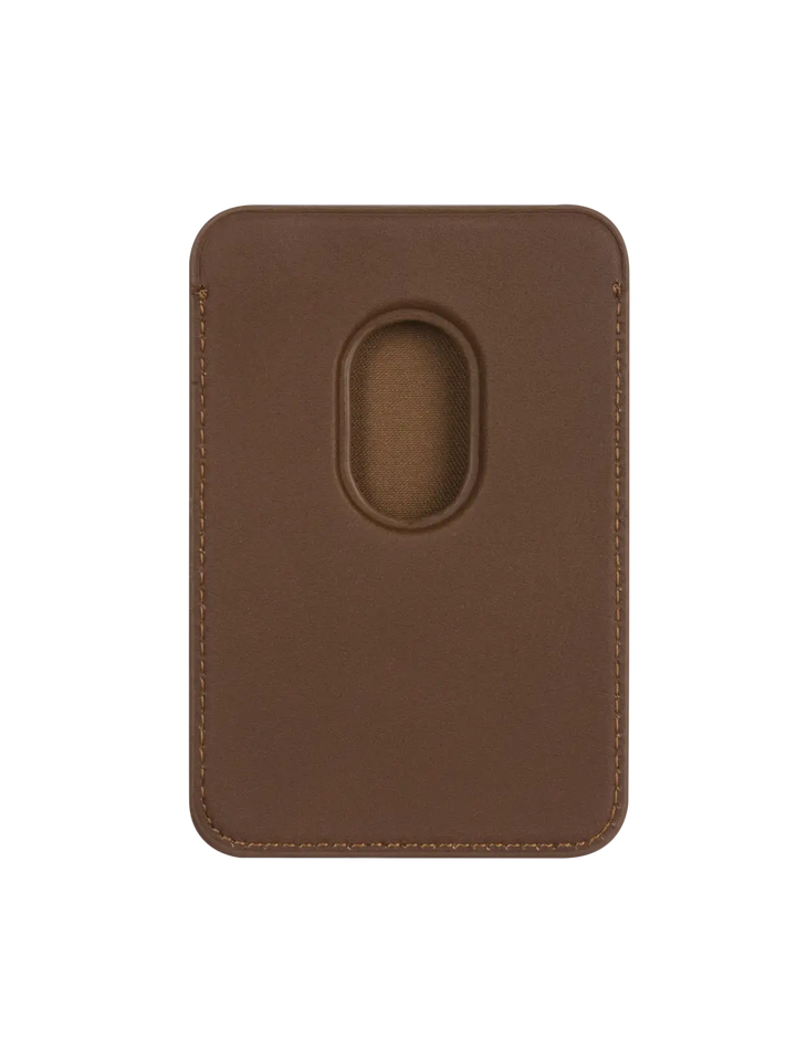 Leather wallet with MagSafe - Dark Tan