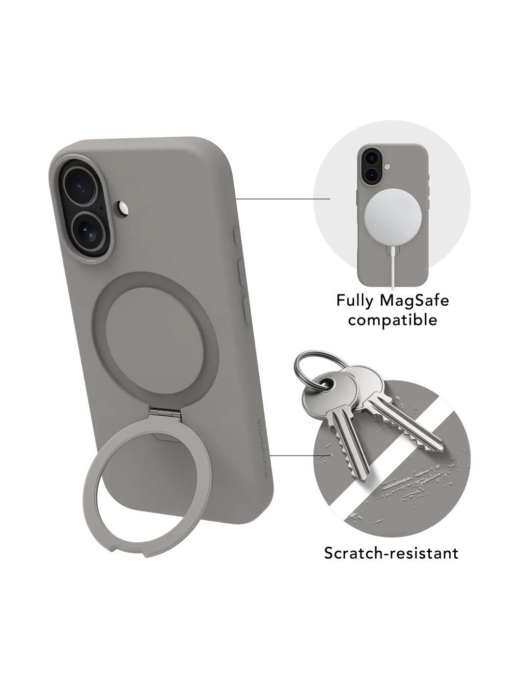 Roskilde MagSafe Kickstand ICON - iPhone 17 - River Stone Phone Case