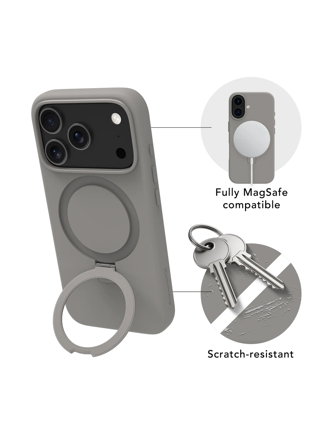 Roskilde MagSafe Kickstand ICON - iPhone 18 Pro/17 Pro - River Stone Phone Case