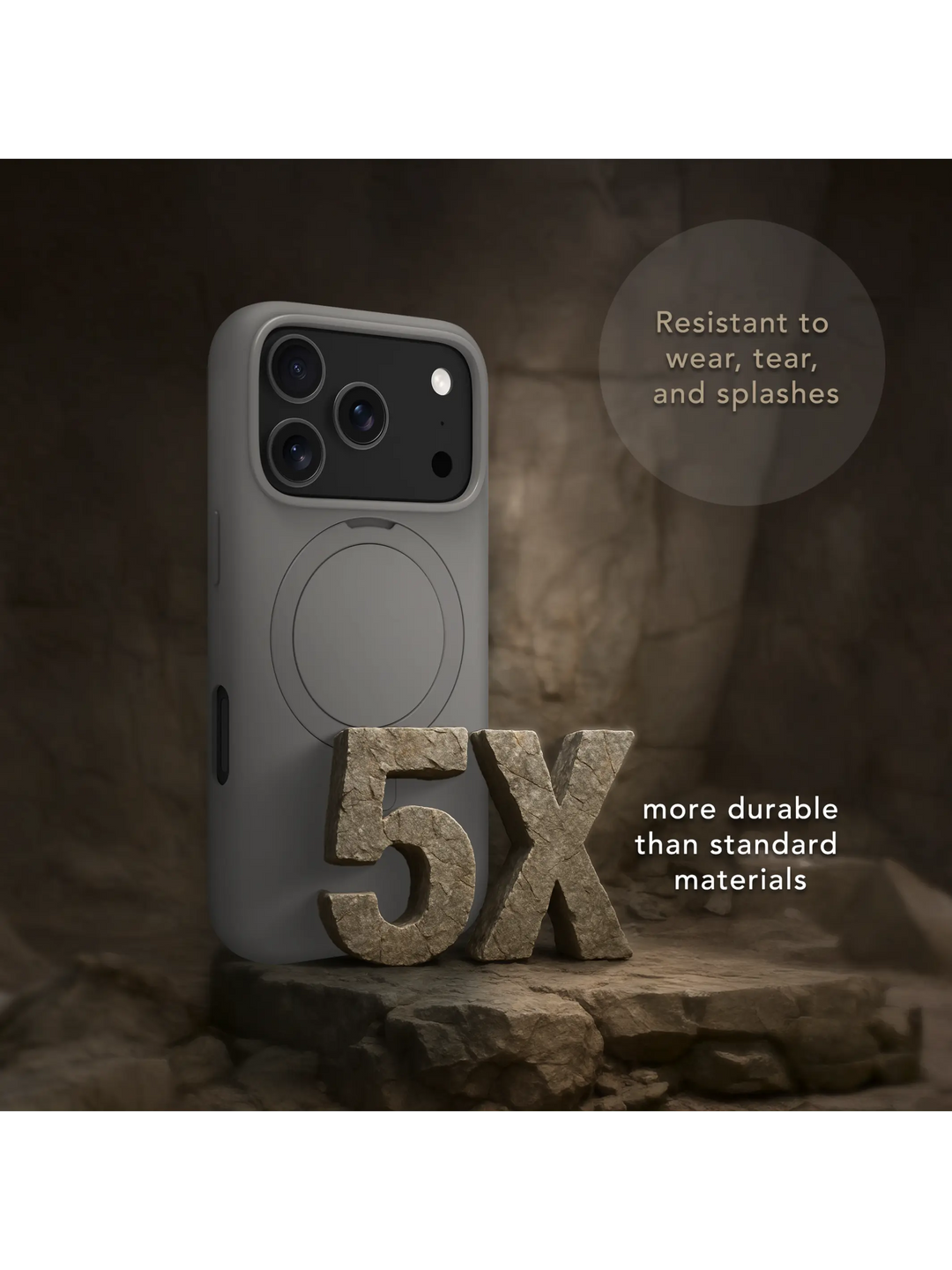 Roskilde MagSafe Kickstand ICON - iPhone 18 Pro/17 Pro - River Stone Phone Case