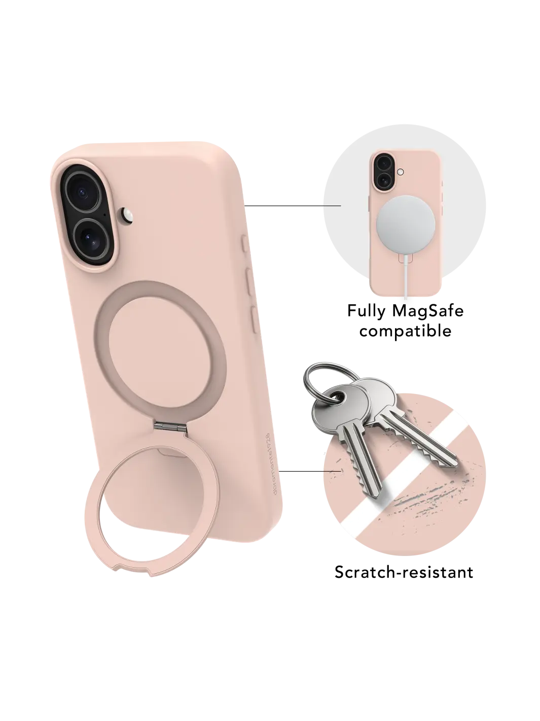 Roskilde MagSafe Kickstand ICON - iPhone 17 - Pink Sand Phone Case